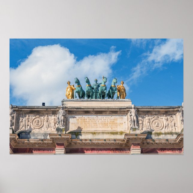 Poster Quadriga no Arco de Triunfo do Carrossel - Paris (Frente)