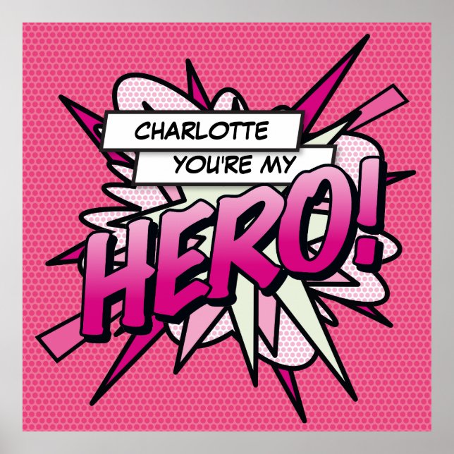 Poster Quadrinho de Arte Pop Personalizado Você é meu HER (Frente)