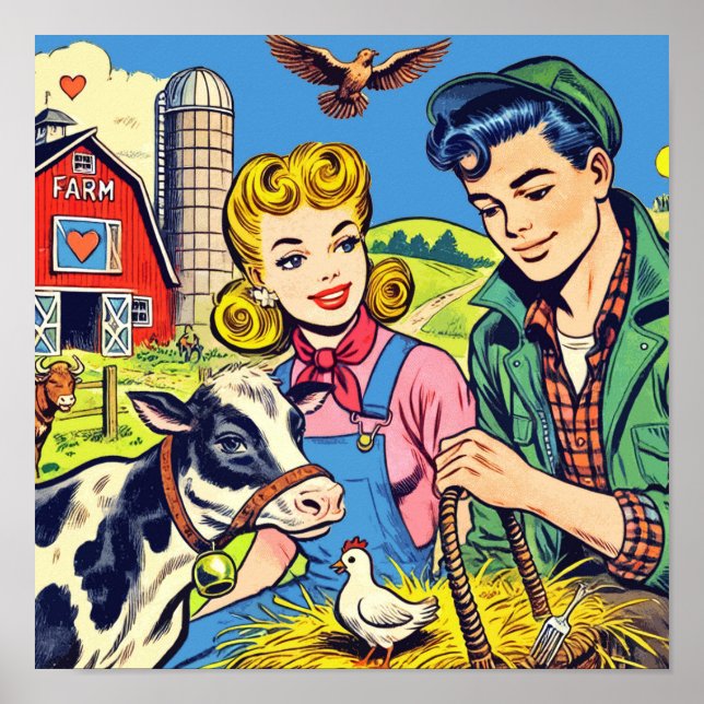 Poster Quadrinhos da Fazenda Retrô (Frente)