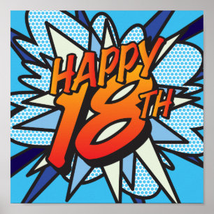 Poster Quadrinhos FELIZ 18 ANOS