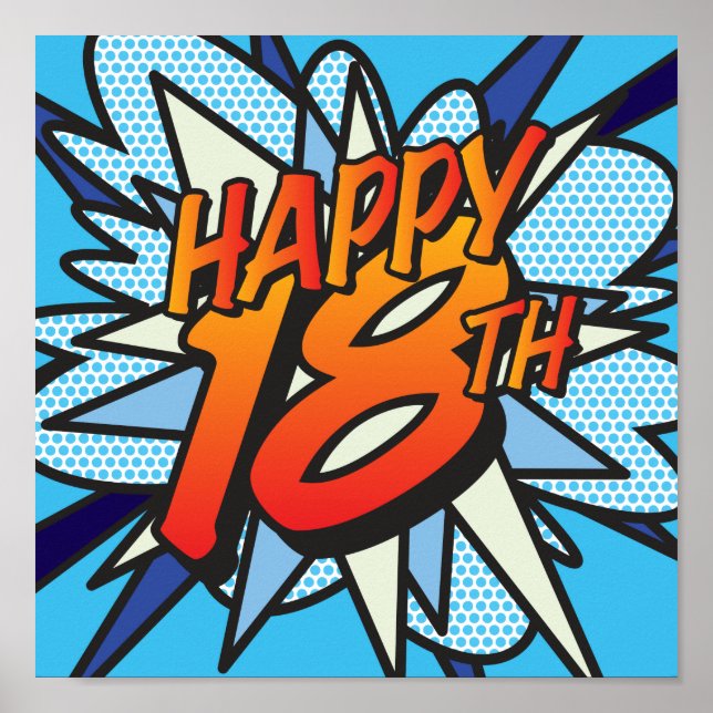 Poster Quadrinhos FELIZ 18 ANOS (Frente)