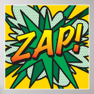 Póster Quadrinhos Pop Art ZAP Super-herói