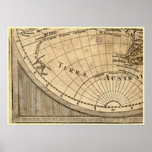 Póster Quadro 7 do mapa do mundo de Cor Versão de L'Isle