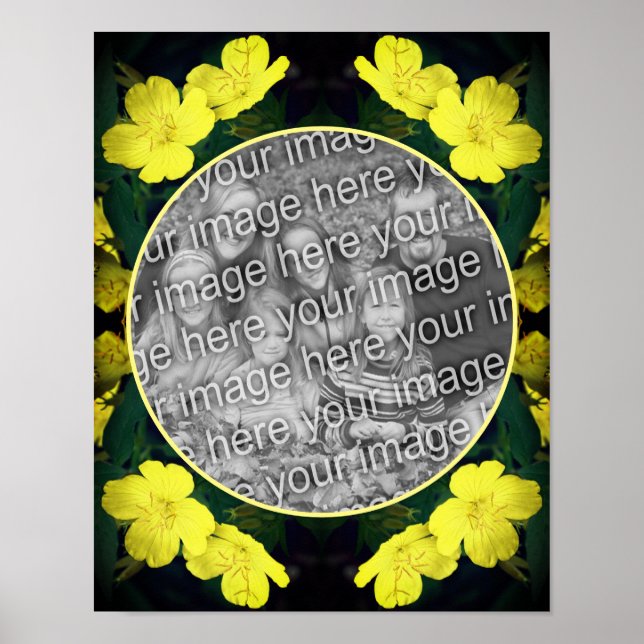 Poster Quadro amarelo de flores de gerânio Crie sua própr (Frente)