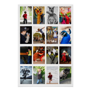 Póster Quadro Branco 16 Imagens Fotográficas "Faça Mode