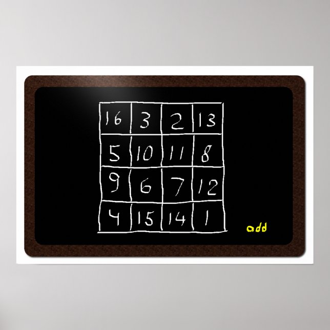 Póster quadro com quadrado mágico (Frente)