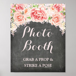 Poster Quadro da aguarela do rosa do sinal do casamento