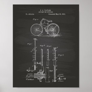 Póster Quadro da arte da patente da bicicleta 1891 do