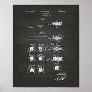 Póster Quadro da arte da patente da escova de dentes 1941