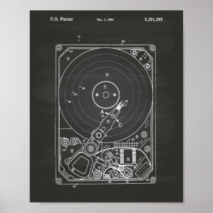 Póster Quadro da arte da patente da movimentação de dis