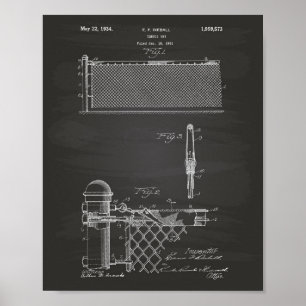 Poster Quadro da arte da patente da rede 1934 do tênis