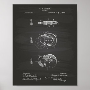 Póster Quadro da arte da patente do cadeado 1893