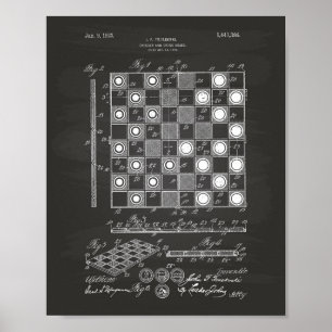 Poster Quadro da arte da patente do conselho de xadrez