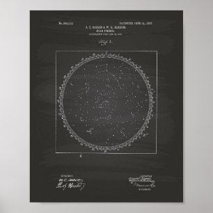 Póster Quadro da arte da patente do inventor de estrela