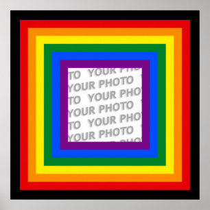 Póster QUADRO DA BANDEIRA DO ARCO-ÍRIS + sua sinal ou im