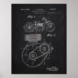 Poster Quadro da patente da movimentação de eixo 1943 d