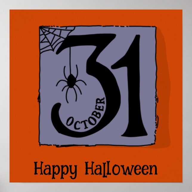 Poster Quadro de 31 de outubro do Halloween Cute Funny (Frente)