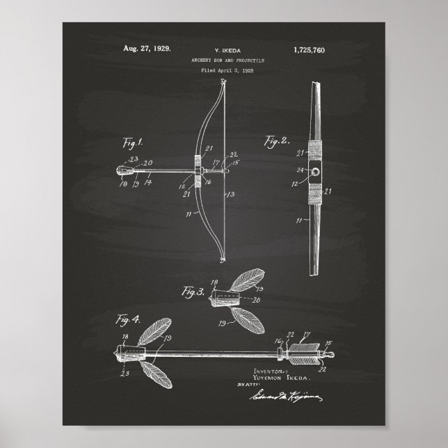 Póster Quadro de arte patenteado do Arco 1929 (Frente)
