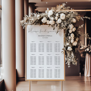 Poster Quadro de assentos de casamento minimalista