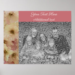 Poster Quadro de Blossomas Rosa Personalizado Adicionar S