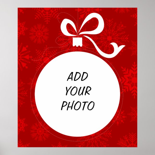 Poster Quadro de Bola de Natal Personalizável (Frente)