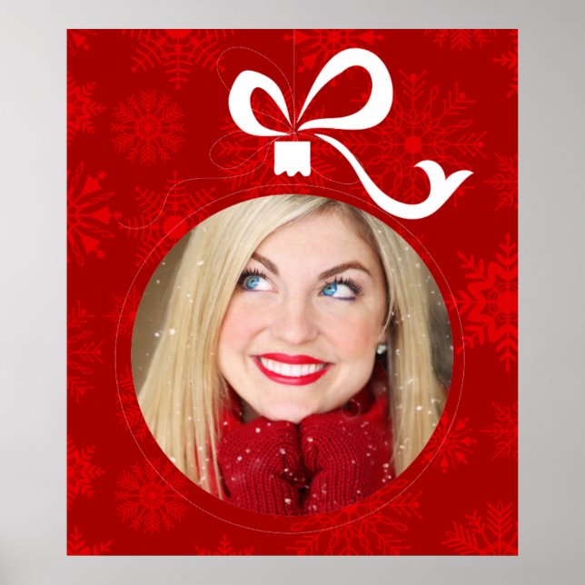 Poster Quadro de Bola de Natal Personalizável (Frente)