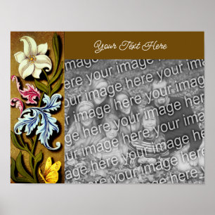Poster Quadro de Borda Floral Personalizado Adicionar Sua