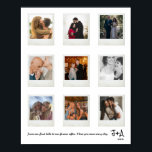 Poster Quadro de Colagem de Fotos de Aniversário Personal<br><div class="desc">Celebre a sua história de amor com o nosso Quadro de Colagem de Fotos do Aniversário Personalizado.Esta lindamente personalizada mostra as suas memórias favoritas juntas, perfeita para um aniversário de casamento, noivado ou marco especial.Personalize com as suas próprias fotos e texto personalizado para criar um presente sincero que será apreciado...</div>