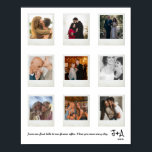 Poster Quadro de Colagem de Fotos de Aniversário Personal<br><div class="desc">Celebre a sua história de amor com o nosso Quadro de Colagem de Fotos do Aniversário Personalizado.Esta lindamente personalizada mostra as suas memórias favoritas juntas, perfeita para um aniversário de casamento, noivado ou marco especial.Personalize com as suas próprias fotos e texto personalizado para criar um presente sincero que será apreciado...</div>