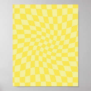 Poster Quadro de controlo amarelo-limão-limão-retrô