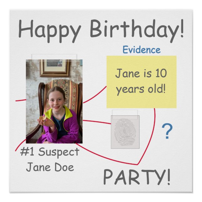 Póster Quadro de Evidências para Solução de Crimes Mister (Frente)