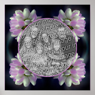 Poster Quadro De Flor Cor-De-Rosa E Branco Crie Sua Própr