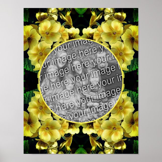 Poster Quadro de Flores Amarelas de Mola Adicionar Sua Pr (Frente)