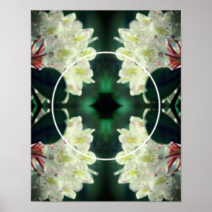 Poster Quadro de Flores Branco Azalea Adicionar Sua Foto