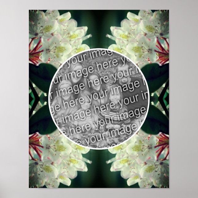 Poster Quadro de Flores Branco Azalea Adicionar Sua Foto (Frente)