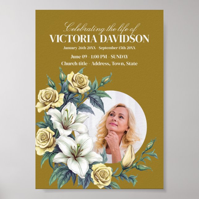 Poster Quadro de Flores para Funeral para Download Imedia (Frente)