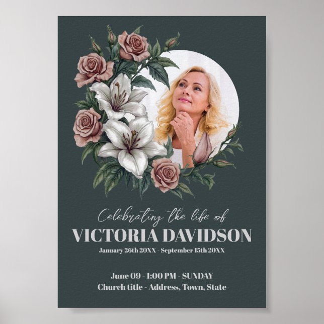 Poster Quadro de Flores para Funeral para Download Imedia (Frente)