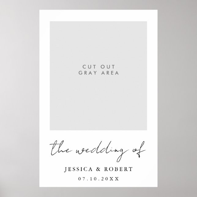 Poster Quadro de Foto Booth de Selfie de Casamento Modern (Frente)