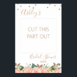 Poster Quadro de fotos do Chá de panela Dourado do rosa<br><div class="desc">Quadro de fotos do Poster de quadro de fotos do Chá de panela Dourado do rosa Peach colorido e faux rosa dourado fotoquadro de chá de panela de folhagem. Uma forma excelente de tirar fotografias ao seu chá de panela. Basta cortar e colar em um conselho.</div>