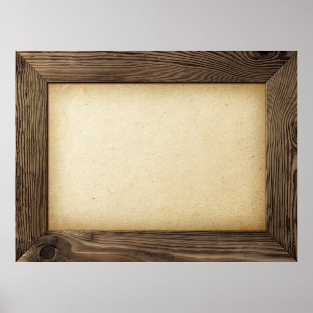 Póster Quadro De Madeira Antigo Com Dentro De Papel Amare (Frente)