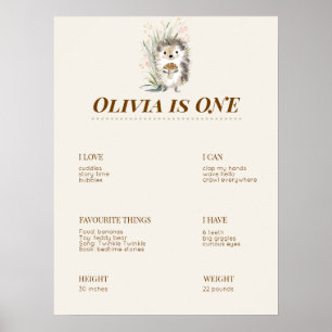 Poster Quadro de Marcos do Primeiro Aniversário da Flores