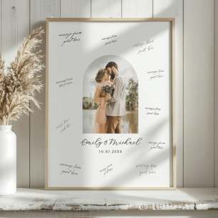 Poster Quadro de Mensagens de Assinatura para Convidados