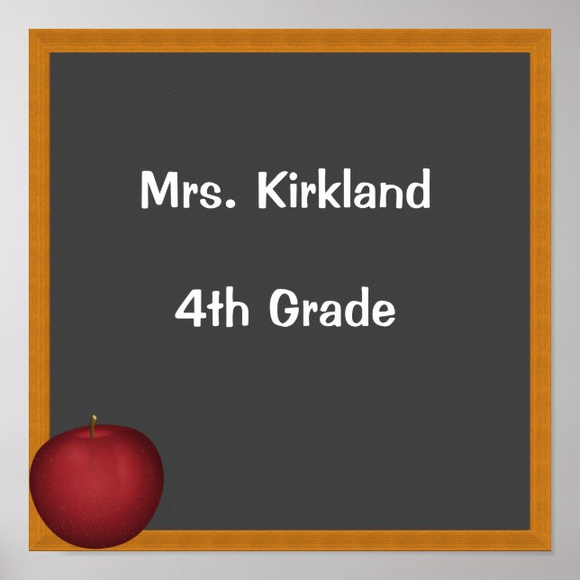 Poster Quadro de Professores Personalizados com Apple (Frente)