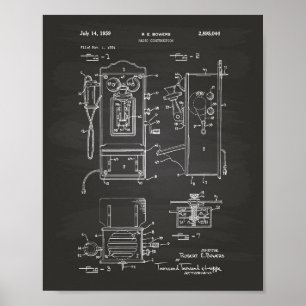 Poster Quadro de rádio da arte da patente da construçã