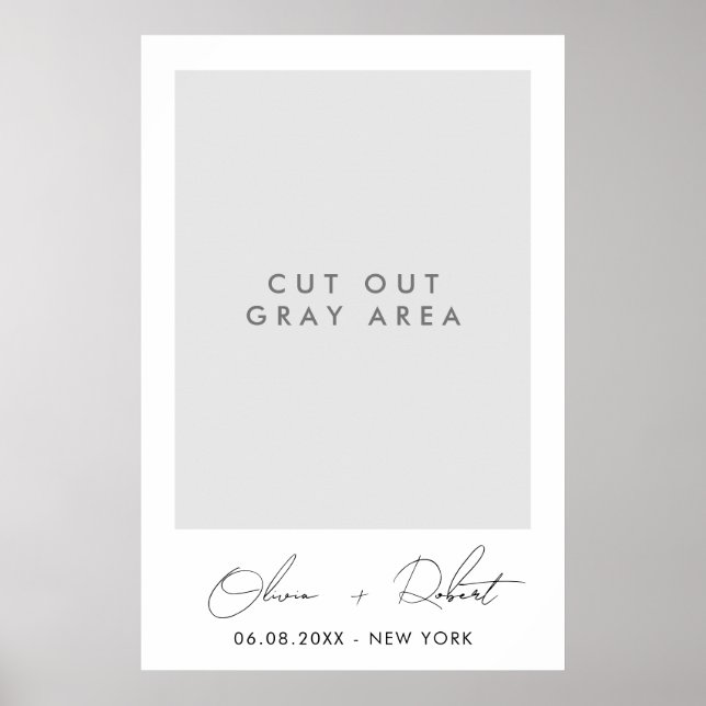 Poster Quadro de Selfie de Casamento Minimalista (Frente)