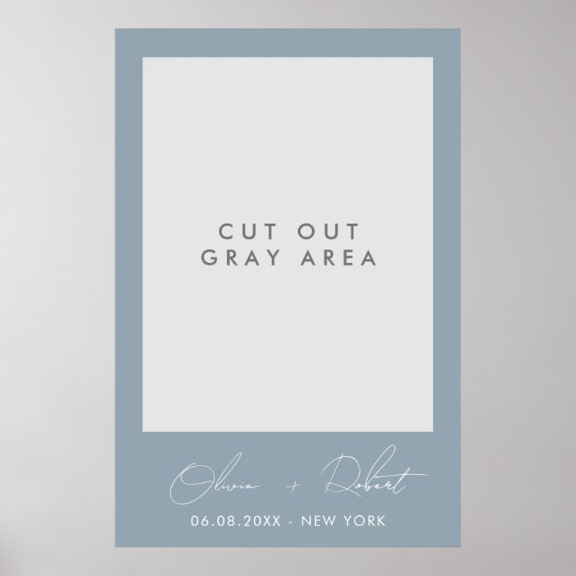 Poster Quadro de Selfie de Casamento Minimalista (Frente)