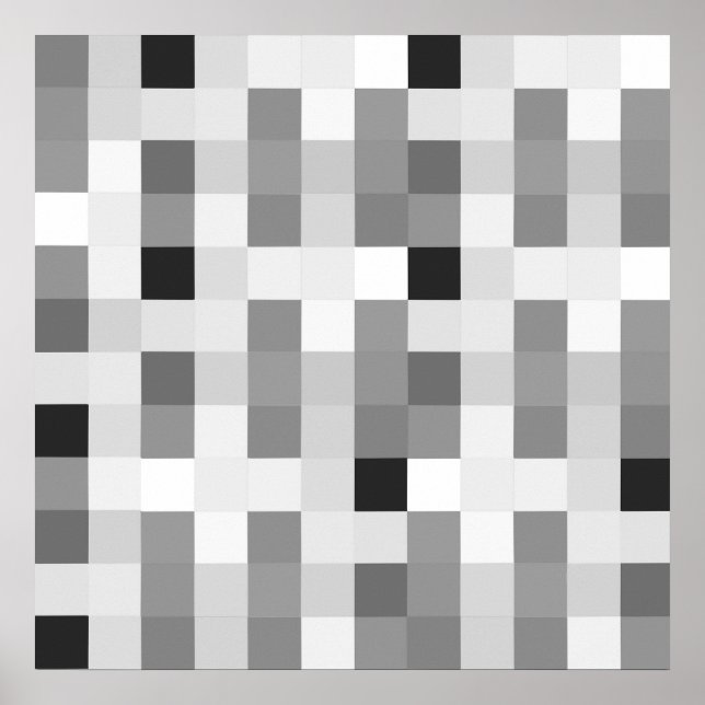 Poster Quadro de Verificação Branco Preto Moderno (Frente)