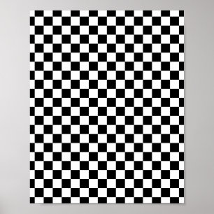 Póster Quadro de verificação preto-e-branco