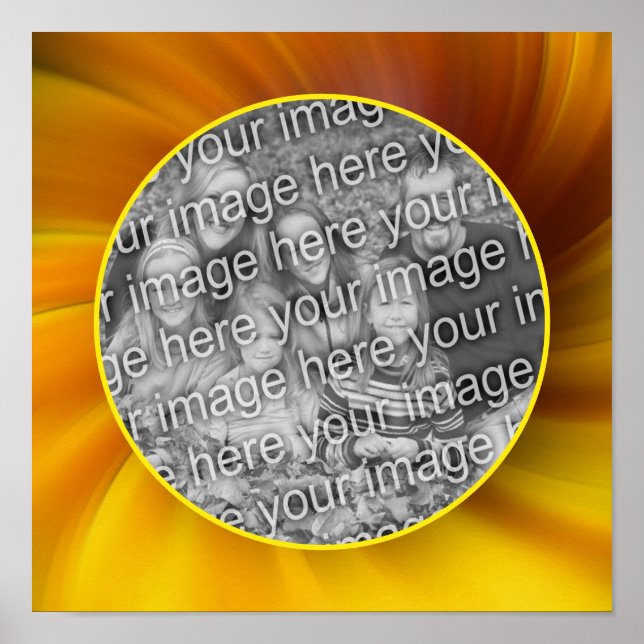 Poster Quadro De Whirlpool Marrom Amarelo Adicionar Sua P (Frente)