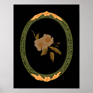 Poster Quadro Decorativo Dourado E Verde